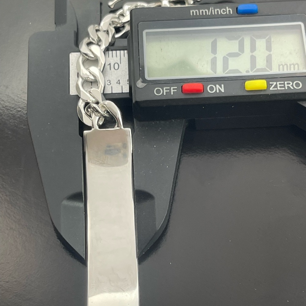 Solid 925 Silver Nugget Id Bracelet 8 Inches - image 5